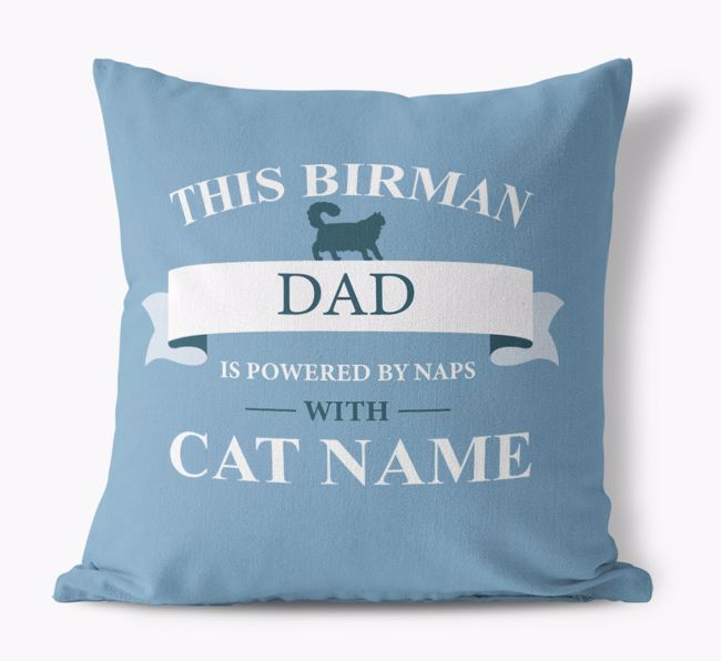 'This {breedCommonName} Dad Is Powered by Naps With...' - Personalised Canvas Cushion